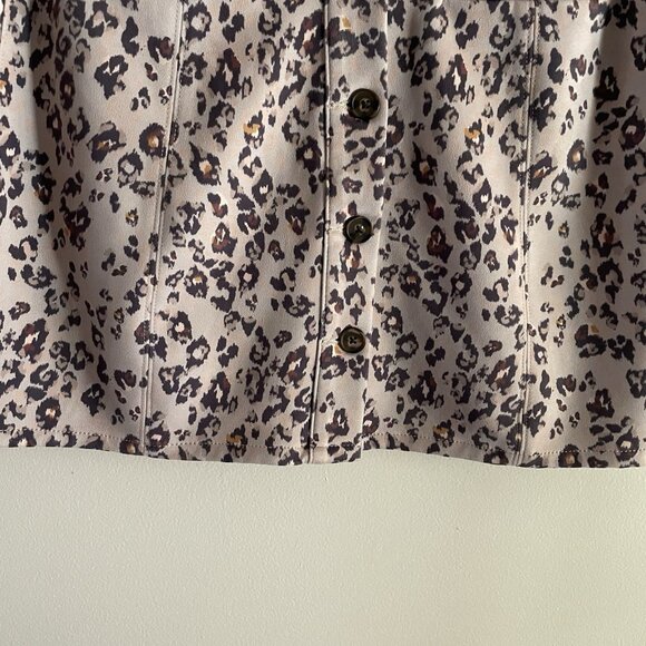 Maurices Women 14 Leopard Faux Suede High Waist Button Front Mini Skirt - Picture 3 of 9